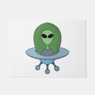 Alien in his little spaceship doormat
