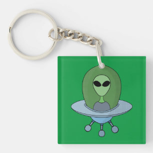 Alien in his little spaceship key ring