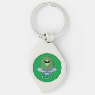 Alien in his little spaceship key ring