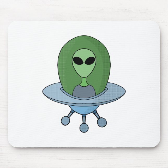 Alien in his little spaceship mouse pad (Front)