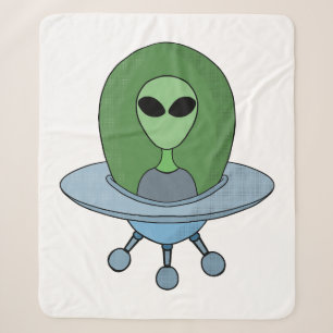 Alien in his little spaceship sherpa blanket