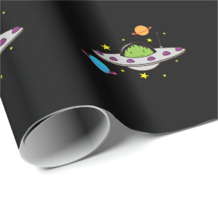 Alien in Ufo Wrapping Paper