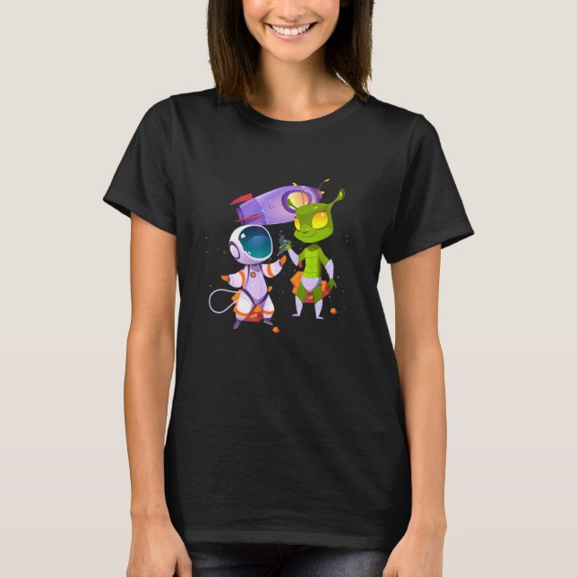 Alien Inking Astronaut Tattoo T-Shirt (Front)