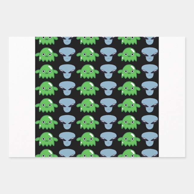 Alien intergalactic Gift Wrapping Paper (Front 3)