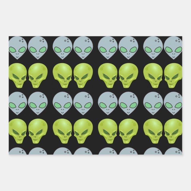 Alien intergalactic Gift Wrapping Paper (Front 3)