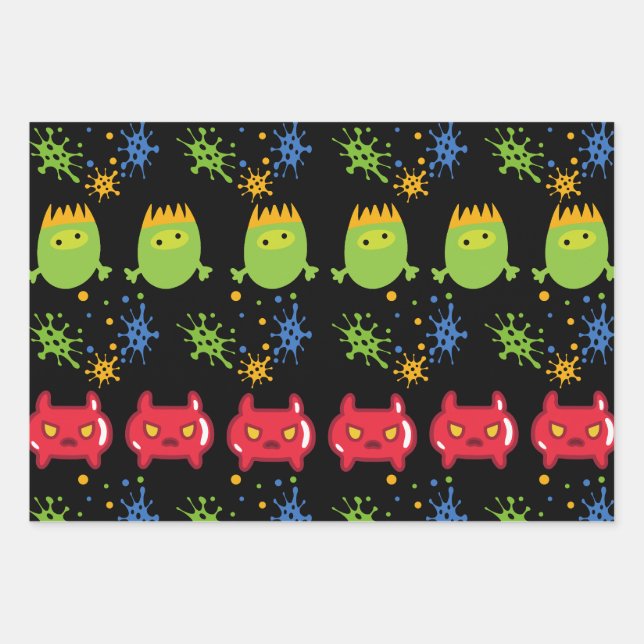 Alien intergalactic Gift Wrapping Paper (Front 3)
