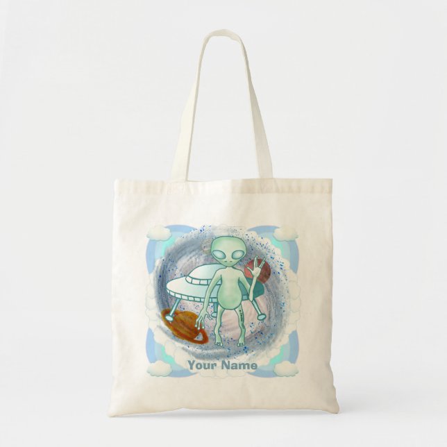 Alien Invader   tote bag (Front)