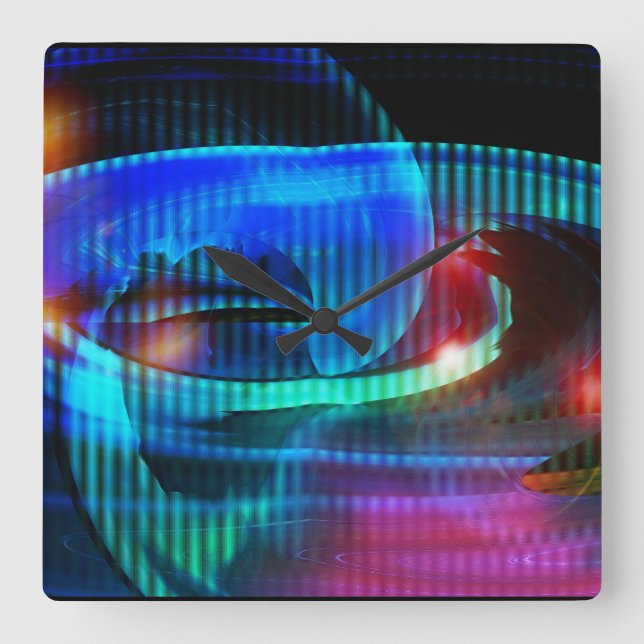 Alien Invasion Abstract Wall Clock (Front)
