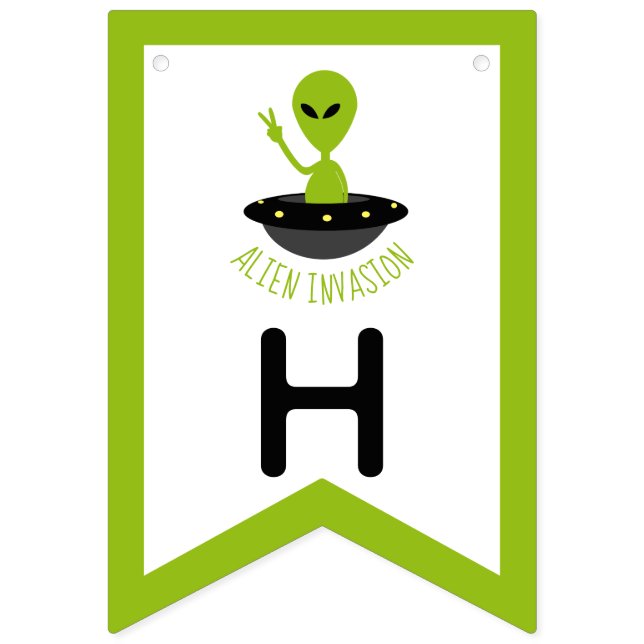 Alien Invasion, Birthday Bunting (Second Flag)