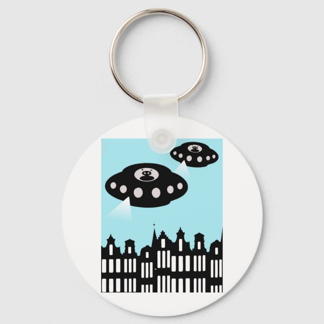 Alien invasion of Amsterdam Key Ring (Front)