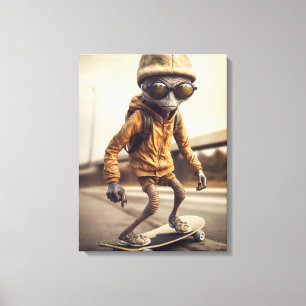 Alien Invasion on Wheels Canvas Print