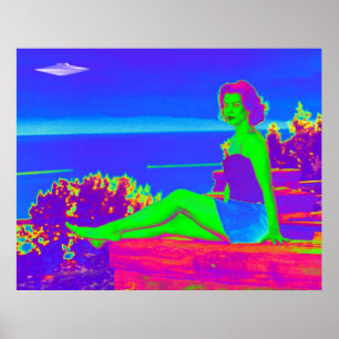 Alien Invasion Pop Art Poster