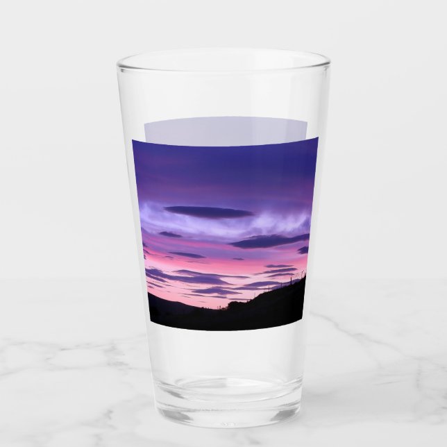 Alien Invasion Sunset Glass – Sci‑Fi Fantasy  (Front)