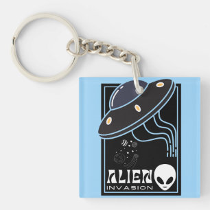 Alien Invasion UFO space galaxy Key Ring