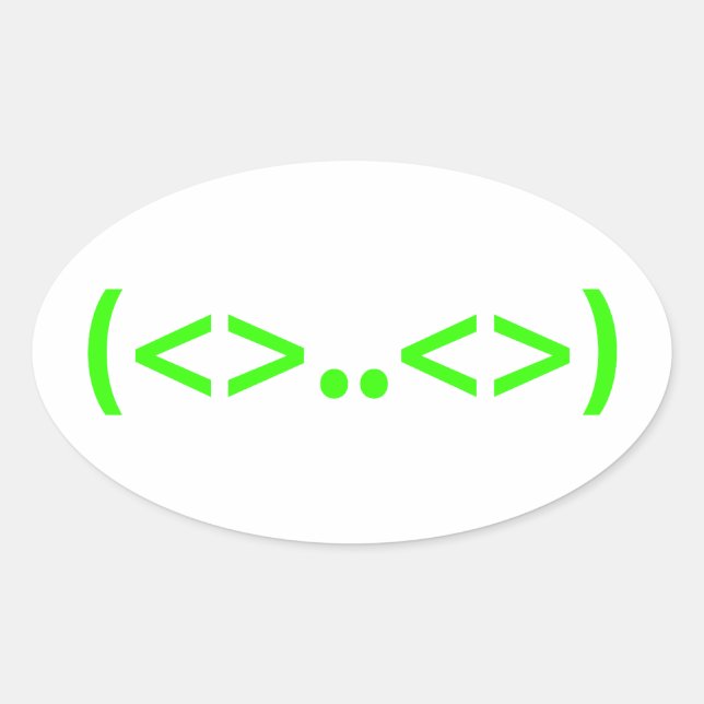 ALIEN Japanese Emoticon Oval Sticker (Front)