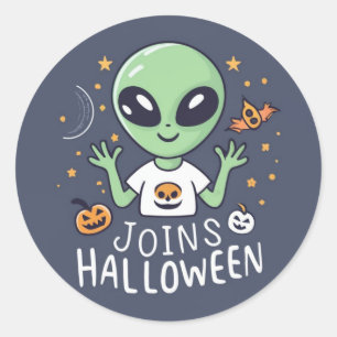 Alien Joins Halloween Sticker