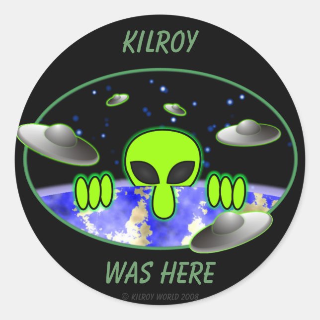 Alien Kilroy Sticker (Front)
