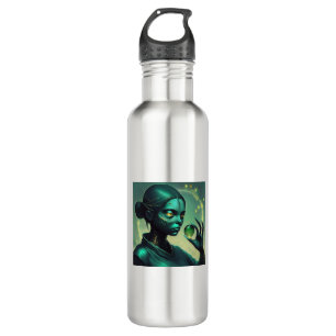 Alien Lady Holds Transparent Glass Object 710 Ml Water Bottle