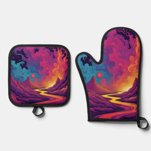 Alien Lands Oven Mitt & Pot Holder Set (Front)