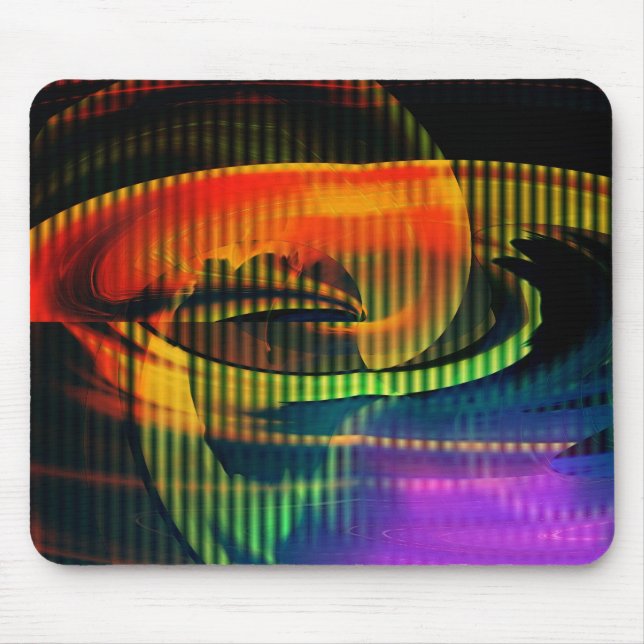 Alien Landscape Abstract Rainbow Mousepad (Front)