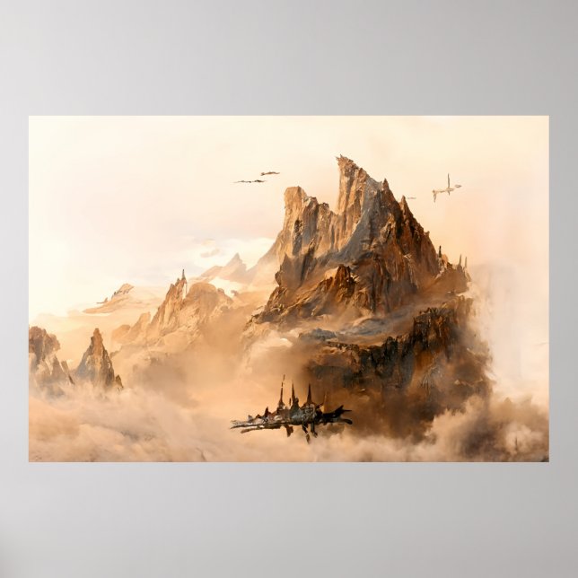 Alien Landscape in Outer Space | Abstract Poster (Front)