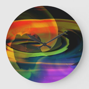 Alien Landscape Rainbow Abstract Large Clock