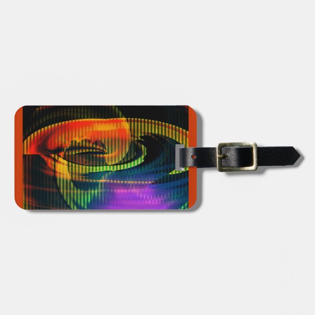 Alien Landscape Rainbow Abstract Luggage Tag (Front Horizontal)