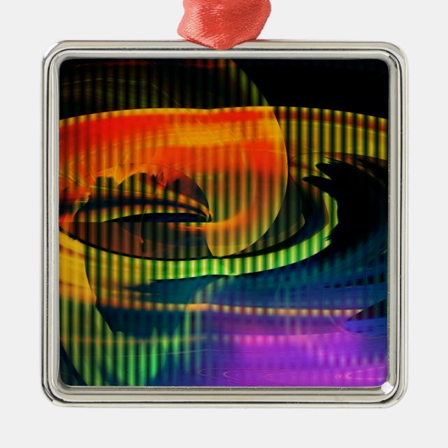 Alien Landscape Rainbow Abstract Metal Tree Decoration (Front)