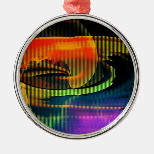 Alien Landscape Rainbow Abstract Metal Tree Decoration (Front)