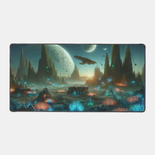 Alien Landscape, Science Fiction Design Desk Mat