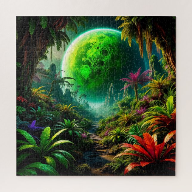 Alien Landscape with Lush Vegetation Jigsaw Puzzle (Vertical)