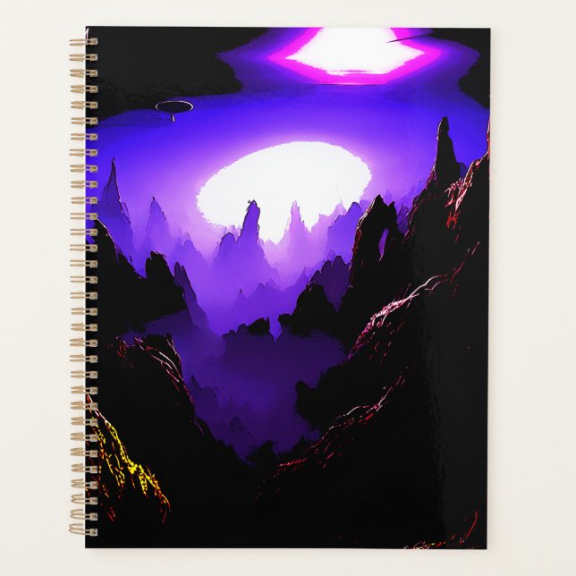 Alien Landscape With Purple Sky Planner (Front)