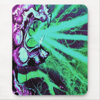 Alien Laser Eyes with Reptile Tongue Mouse Pad