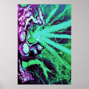 Alien Laser Eyes with Reptile Tongue Poster