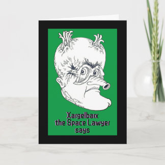 Alien Lawyer Pun DIVORCE Card