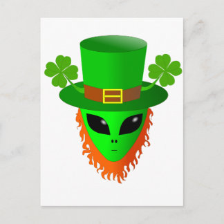 Alien Leprechaun Postcard
