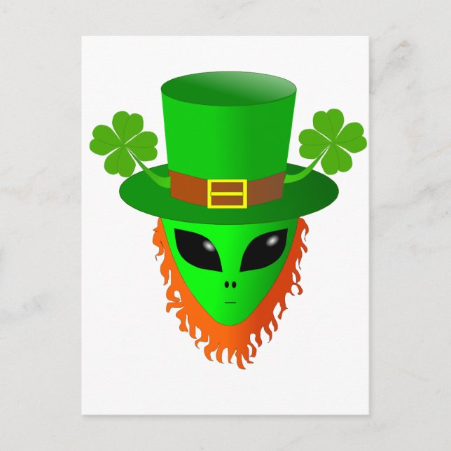 Alien Leprechaun Postcard (Front)