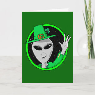Alien Leprechaun St. Patrick's Day Card