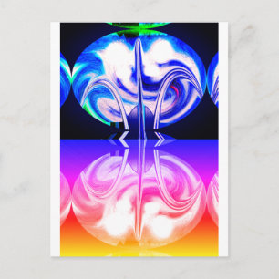 Alien life art postcard