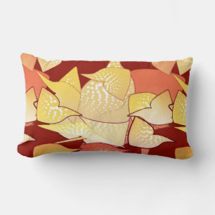 “Alien Lilies” Abstract - Rust and Gold Lumbar Cushion