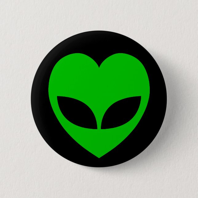 Alien Love Heart 6 Cm Round Badge (Front)