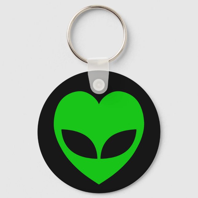 Alien Love Heart Key Ring (Front)