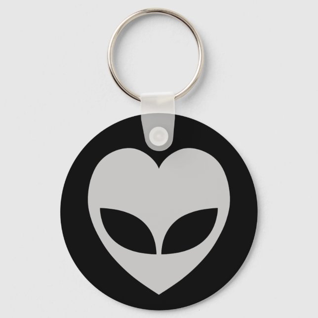 Alien Love Heart Keychain (Front)