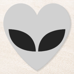 Alien Love Heart Paper Coaster