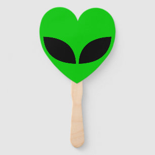 Alien Love Heart Paper Coaster Hand Fan