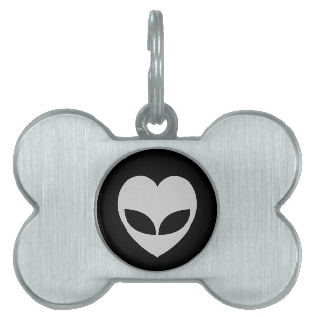 Alien Love Heart Pet ID Tag (Front)