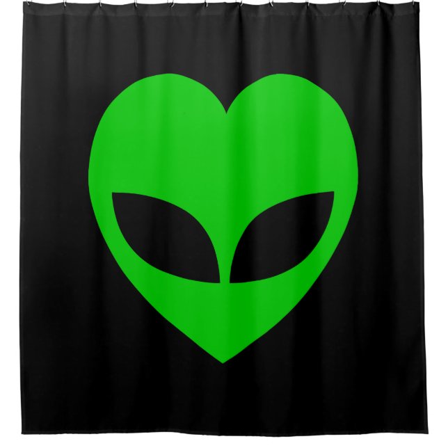 Alien Love Heart Shower Curtain (Front)