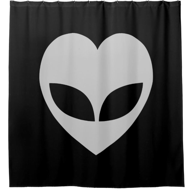 Alien Love Heart Shower Curtain (Front)