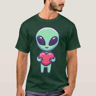 Alien Love In Love Friendship and Hearts from T-Shirt