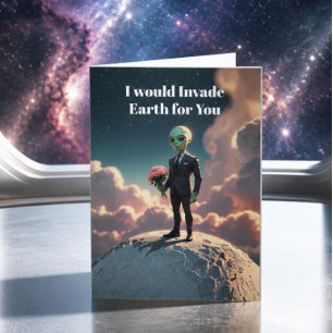 Alien Love Sci-Fi – “I Will Invade Earth Holiday Card